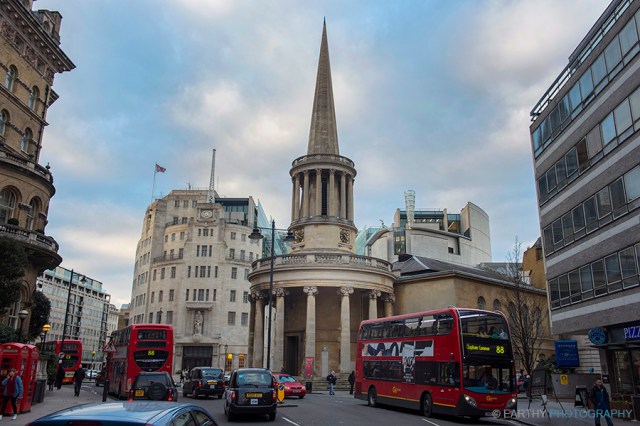 The BBC Broadcasting House located down the street from our flat. Photo by Earthy Photos